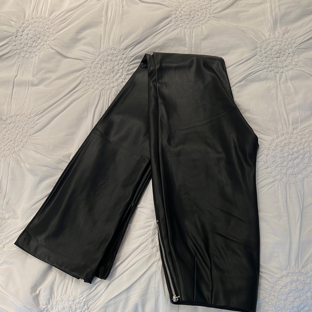 Zara flare leather pant. Size XS